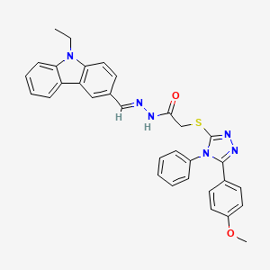 N'-[(E)-(9-ethyl-9H-carbazol-3-yl)methylidene]-2-{[5-(4-methoxyphenyl)-4-phenyl-4H-1,2,4-triazol-3-yl]sulfanyl}acetohydrazide