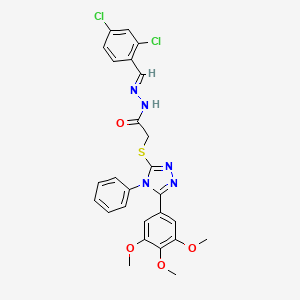 N'-[(E)-(2,4-dichlorophenyl)methylidene]-2-{[4-phenyl-5-(3,4,5-trimethoxyphenyl)-4H-1,2,4-triazol-3-yl]sulfanyl}acetohydrazide