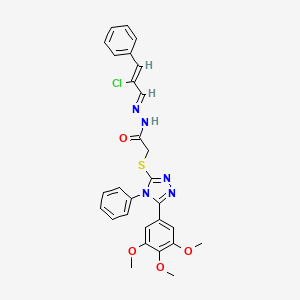 N'-[(1E,2Z)-2-chloro-3-phenylprop-2-en-1-ylidene]-2-{[4-phenyl-5-(3,4,5-trimethoxyphenyl)-4H-1,2,4-triazol-3-yl]sulfanyl}acetohydrazide