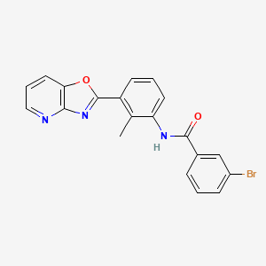 molecular formula C20H14BrN3O2 B11682916 3-bromo-N-[2-methyl-3-([1,3]oxazolo[4,5-b]pyridin-2-yl)phenyl]benzamide 