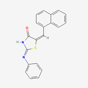 molecular formula C20H14N2OS B11682917 (5E)-5-(naphthalen-1-ylmethylidene)-2-(phenylamino)-1,3-thiazol-4(5H)-one 