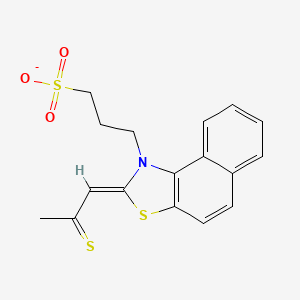 molecular formula C17H16NO3S3- B11682924 3-[(2Z)-2-(2-thioxopropylidene)naphtho[1,2-d][1,3]thiazol-1(2H)-yl]propane-1-sulfonate 