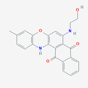 molecular formula C23H18N2O4 B11682956 7-[(2-hydroxyethyl)amino]-3-methyl-8H-naphtho[2,3-a]phenoxazine-8,13(14H)-dione 