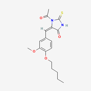 molecular formula C18H22N2O4S B11682970 (5E)-1-acetyl-5-[3-methoxy-4-(pentyloxy)benzylidene]-2-thioxoimidazolidin-4-one 