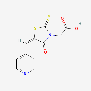 [(5E)-4-oxo-5-(pyridin-4-ylmethylidene)-2-thioxo-1,3-thiazolidin-3-yl]acetic acid