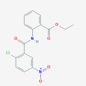 molecular formula C16H13ClN2O5 B11683024 Ethyl 2-(2-chloro-5-nitrobenzamido)benzoate 