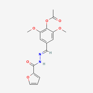 4-{(E)-[2-(furan-2-ylcarbonyl)hydrazinylidene]methyl}-2,6-dimethoxyphenyl acetate