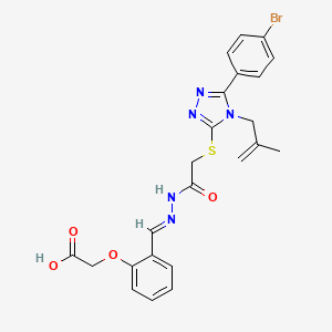 (2-{(E)-[({[5-(4-bromophenyl)-4-(2-methyl-2-propenyl)-4H-1,2,4-triazol-3-yl]sulfanyl}acetyl)hydrazono]methyl}phenoxy)acetic acid