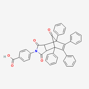 molecular formula C40H27NO5 B11683062 4-(1,3,8-trioxo-4,5,6,7-tetraphenyl-1,3,3a,4,7,7a-hexahydro-2H-4,7-methanoisoindol-2-yl)benzoic acid 