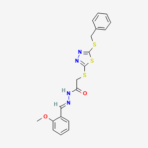 2-{[5-(benzylsulfanyl)-1,3,4-thiadiazol-2-yl]sulfanyl}-N'-[(E)-(2-methoxyphenyl)methylidene]acetohydrazide