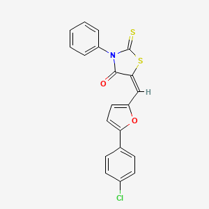 (5E)-5-{[5-(4-Chlorophenyl)furan-2-YL]methylidene}-3-phenyl-2-sulfanylidene-1,3-thiazolidin-4-one