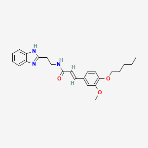 molecular formula C24H29N3O3 B11683101 (2E)-N-[2-(1H-benzimidazol-2-yl)ethyl]-3-[3-methoxy-4-(pentyloxy)phenyl]acrylamide 