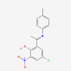 molecular formula C15H13ClN2O3 B1168312 4-Chloro-6-[1-(4-methylanilino)ethylidene]-2-nitrocyclohexa-2,4-dien-1-one CAS No. 112932-69-1