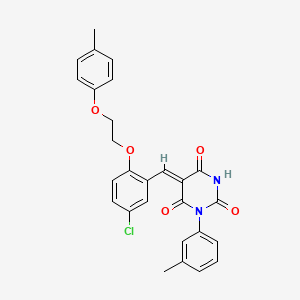 (5Z)-5-{5-chloro-2-[2-(4-methylphenoxy)ethoxy]benzylidene}-1-(3-methylphenyl)pyrimidine-2,4,6(1H,3H,5H)-trione