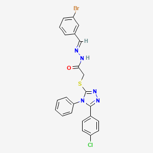 molecular formula C23H17BrClN5OS B11683146 N'-[(E)-(3-bromophenyl)methylidene]-2-{[5-(4-chlorophenyl)-4-phenyl-4H-1,2,4-triazol-3-yl]sulfanyl}acetohydrazide 