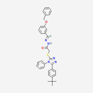 molecular formula C34H33N5O2S B11683177 N'-{(E)-[3-(benzyloxy)phenyl]methylidene}-2-{[5-(4-tert-butylphenyl)-4-phenyl-4H-1,2,4-triazol-3-yl]sulfanyl}acetohydrazide 