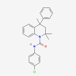 molecular formula C25H25ClN2O B11683195 N-(4-chlorophenyl)-2,2,4-trimethyl-4-phenyl-3,4-dihydroquinoline-1(2H)-carboxamide 