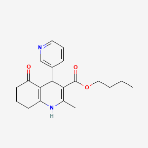 molecular formula C20H24N2O3 B11683202 Butyl 2-methyl-5-oxo-4-(pyridin-3-yl)-1,4,5,6,7,8-hexahydroquinoline-3-carboxylate 