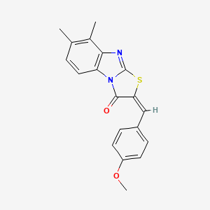 molecular formula C19H16N2O2S B11683203 (2E)-2-(4-methoxybenzylidene)-7,8-dimethyl[1,3]thiazolo[3,2-a]benzimidazol-3(2H)-one 