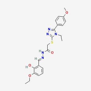 N'-[(E)-(3-ethoxy-2-hydroxyphenyl)methylidene]-2-{[4-ethyl-5-(4-methoxyphenyl)-4H-1,2,4-triazol-3-yl]sulfanyl}acetohydrazide