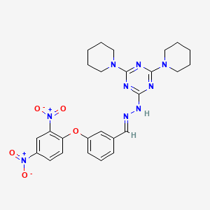 2-{(2E)-2-[3-(2,4-dinitrophenoxy)benzylidene]hydrazinyl}-4,6-di(piperidin-1-yl)-1,3,5-triazine