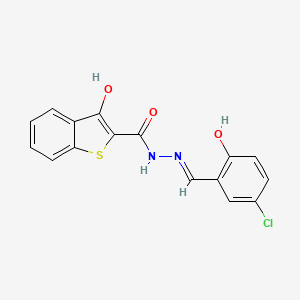 molecular formula C16H11ClN2O3S B11683233 N'-[(E)-(5-chloro-2-hydroxyphenyl)methylidene]-3-hydroxy-1-benzothiophene-2-carbohydrazide 