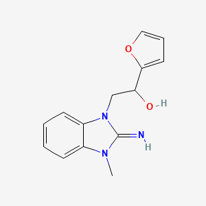 1-(furan-2-yl)-2-(2-imino-3-methyl-2,3-dihydro-1H-benzimidazol-1-yl)ethanol