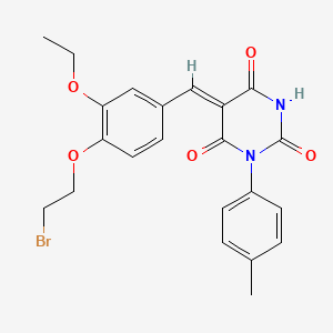 (5Z)-5-[4-(2-bromoethoxy)-3-ethoxybenzylidene]-1-(4-methylphenyl)pyrimidine-2,4,6(1H,3H,5H)-trione