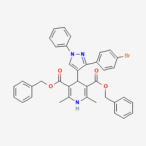 molecular formula C38H32BrN3O4 B11683244 dibenzyl 4-[3-(4-bromophenyl)-1-phenyl-1H-pyrazol-4-yl]-2,6-dimethyl-1,4-dihydro-3,5-pyridinedicarboxylate 