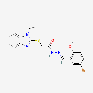 N'-[(E)-(5-bromo-2-methoxyphenyl)methylidene]-2-[(1-ethyl-1H-benzimidazol-2-yl)thio]acetohydrazide