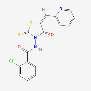 2-CL-N-(4-Oxo-5-(2-pyridinylmethylene)-2-thioxo-1,3-thiazolidin-3-YL)benzamide