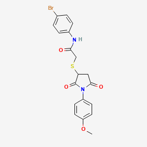 N-(4-Bromophenyl)-2-{[1-(4-methoxyphenyl)-2,5-dioxo-3-pyrrolidinyl]thio}acetamide