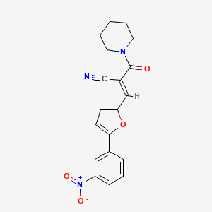 (2E)-3-[5-(3-nitrophenyl)furan-2-yl]-2-(piperidin-1-ylcarbonyl)prop-2-enenitrile