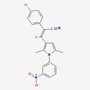 molecular formula C21H16BrN3O2 B11683312 (2Z)-2-(4-bromophenyl)-3-[2,5-dimethyl-1-(3-nitrophenyl)-1H-pyrrol-3-yl]prop-2-enenitrile 