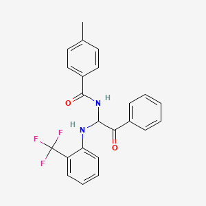 4-methyl-N-(2-oxo-2-phenyl-1-{[2-(trifluoromethyl)phenyl]amino}ethyl)benzamide