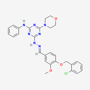 4-[(2E)-2-{4-[(2-chlorobenzyl)oxy]-3-methoxybenzylidene}hydrazinyl]-6-(morpholin-4-yl)-N-phenyl-1,3,5-triazin-2-amine