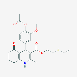 2-(Ethylsulfanyl)ethyl 4-[4-(acetyloxy)-3-methoxyphenyl]-2-methyl-5-oxo-1,4,5,6,7,8-hexahydroquinoline-3-carboxylate