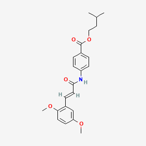 3-methylbutyl 4-{[(2E)-3-(2,5-dimethoxyphenyl)prop-2-enoyl]amino}benzoate