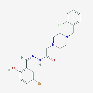 molecular formula C20H22BrClN4O2 B11683442 N'-[(Z)-(5-Bromo-2-hydroxyphenyl)methylidene]-2-{4-[(2-chlorophenyl)methyl]piperazin-1-YL}acetohydrazide 