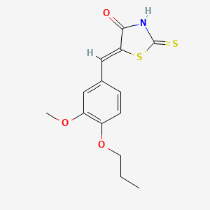 (5Z)-5-[(3-methoxy-4-propoxyphenyl)methylidene]-2-sulfanylidene-1,3-thiazolidin-4-one