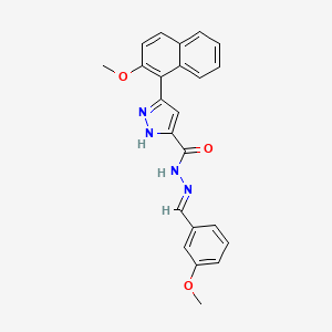 3-(2-methoxynaphthalen-1-yl)-N'-[(E)-(3-methoxyphenyl)methylidene]-1H-pyrazole-5-carbohydrazide