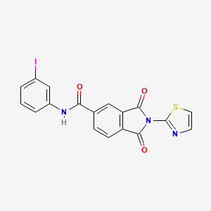 molecular formula C18H10IN3O3S B11683476 N-(3-iodophenyl)-1,3-dioxo-2-(1,3-thiazol-2-yl)-2,3-dihydro-1H-isoindole-5-carboxamide 