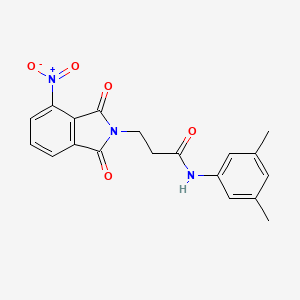 molecular formula C19H17N3O5 B11683480 N-(3,5-Dimethylphenyl)-3-(4-nitro-1,3-dioxo-2,3-dihydro-1H-isoindol-2-YL)propanamide CAS No. 5864-27-7