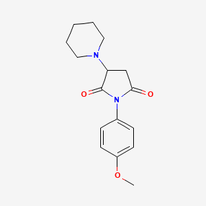 molecular formula C16H20N2O3 B11683520 2,5-Pyrrolidinedione, 1-(4-methoxyphenyl)-3-(1-piperidinyl)- CAS No. 89143-27-1