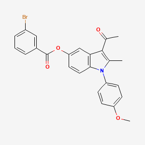 molecular formula C25H20BrNO4 B11683533 3-acetyl-1-(4-methoxyphenyl)-2-methyl-1H-indol-5-yl 3-bromobenzoate 