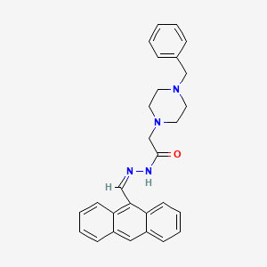 molecular formula C28H28N4O B11683540 N'-[(Z)-anthracen-9-ylmethylidene]-2-(4-benzylpiperazin-1-yl)acetohydrazide 