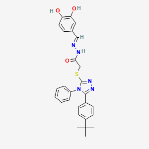 2-{[5-(4-tert-butylphenyl)-4-phenyl-4H-1,2,4-triazol-3-yl]sulfanyl}-N'-[(E)-(3,4-dihydroxyphenyl)methylidene]acetohydrazide