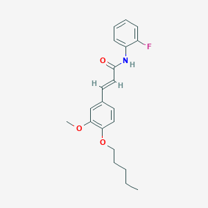 molecular formula C21H24FNO3 B11683562 (2E)-N-(2-fluorophenyl)-3-[3-methoxy-4-(pentyloxy)phenyl]prop-2-enamide 