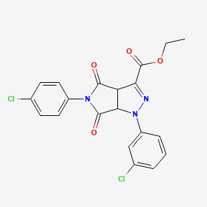 Ethyl 1-(3-chlorophenyl)-5-(4-chlorophenyl)-4,6-dioxo-1,3a,4,5,6,6a-hexahydropyrrolo[3,4-c]pyrazole-3-carboxylate