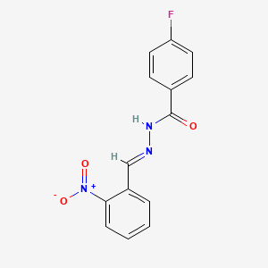 molecular formula C14H10FN3O3 B11683571 4-fluoro-N'-[(E)-(2-nitrophenyl)methylidene]benzohydrazide 